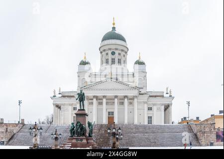 Outside Helsinki Cathedral, Helsinki, Finland Stock Photo