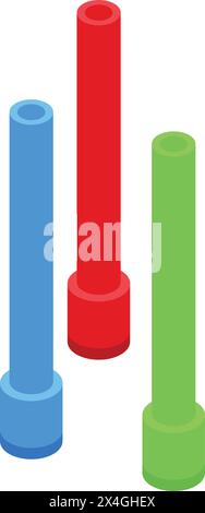 Hookah mouth tips icon isometric vector. Colorful design. Smoker element Stock Vector