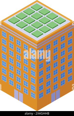 Roof gardening icon isometric vector. City eco nature. Facade lawn Stock Vector