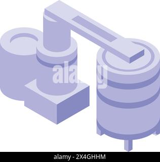 Steel plant process line icon isometric vector. Iron gear. Aluminum stainless Stock Vector