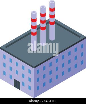 Machinery steel plant icon isometric vector. Building factory. Modern storage Stock Vector