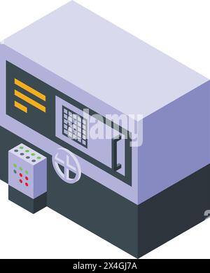 Machinery steel plant icon isometric vector. Package process. Fabrication bearing Stock Vector