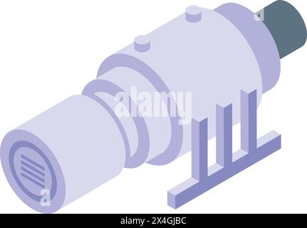 Steel plant motor icon isometric vector. Factory system. Wheel material Stock Vector