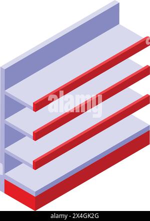 Supermarket rack icon isometric vector. Store showcase. Market product Stock Vector