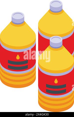 Oil bottles icon isometric vector. Natural healthy oil. Vegetable liquid Stock Vector