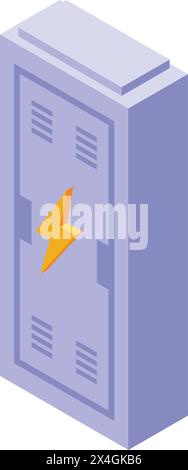 Electricity power box icon isometric vector. Electrical panel. Home energy system Stock Vector