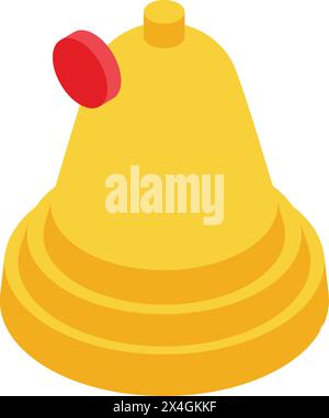 Warning access bell icon isometric vector. Wrong account password. Authentication error problem Stock Vector