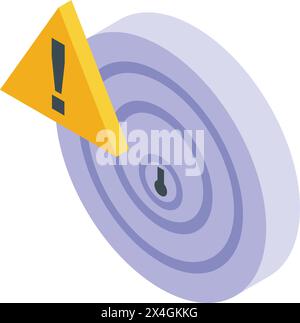 Warning authentication error icon isometric vector. Incorrect data validation. Blocked access account Stock Vector