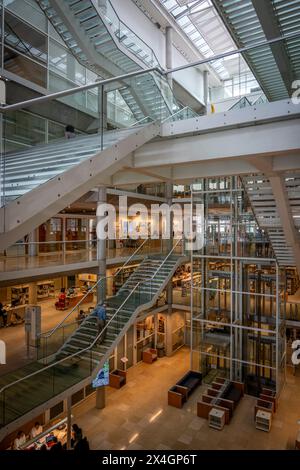 Nîmes, France - 04 17 2024: View of the main staircase of the Carré d’Art, contemporary art museum Stock Photo