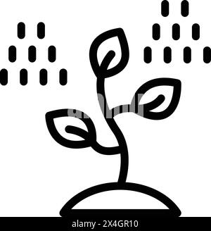 Plant growth pesticide care icon outline vector. Spraying farm crops. Plantation fertilize liquid Stock Vector