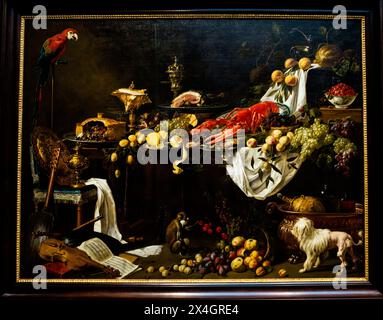 Banquet Still Life, Adriaen van Utrecht, Adrien van Utrecht, Rijksmuseum, Amsterdam, Netherlands. Stock Photo