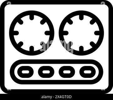 Induction kitchen appliance icon outline vector. Heating surface hob. Cooking magnetic device Stock Vector