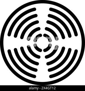 Electric induction cooker device icon outline vector. Smart and modern cookware. Inductive glass magnetic stovetop Stock Vector