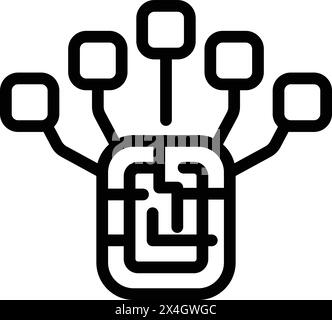 Video game development icon outline vector. Online gaming system. Modern technology stuff Stock Vector