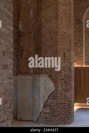 Brick and plaster of masonry. Abney Park  Chapel, London, United Kingdom. Architect: Kaner Olette Architects, 2023. Stock Photo