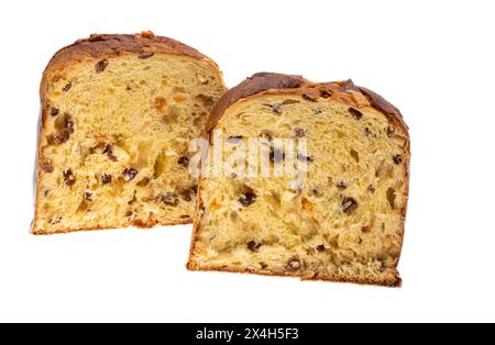 PANETTONE: ITALIAN PIE FOR EASTER isolated on white background Stock Photo