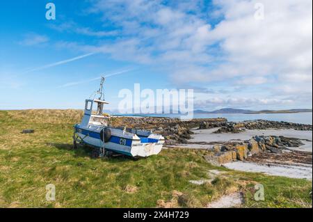 Eoligarry harbour and jetty on The Outer Hebridean, Isle of Barra. Stock Photo