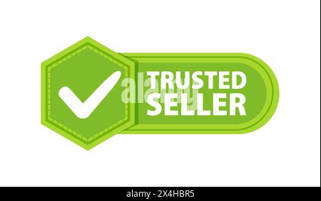 Trusted Seller Badge with a check mark. Label or sticker Stock Vector