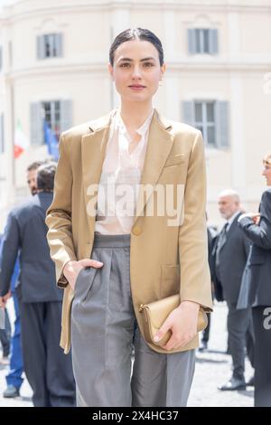 May 3, 2024, Rome, Italy: Actress Romana Maggiora Vergano leaves Quirinale Palace after presentation ceremony of David di Donatello Awards in Rome (Credit Image: © Matteo Nardone/Pacific Press via ZUMA Press Wire) EDITORIAL USAGE ONLY! Not for Commercial USAGE! Stock Photo