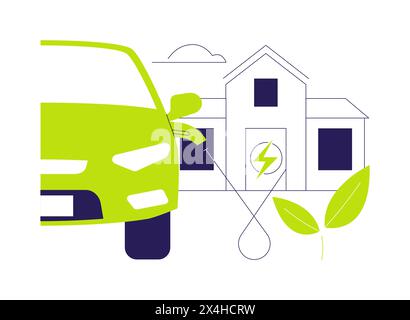 In-home EV charger abstract concept vector illustration. Stock Vector