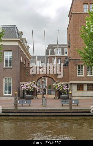 Amsterdam, Netherlands - May 18, 2018: Five Star Hotel Sofitel Legend The Grand at Oudezijds Voorburgwal Street Spring Day. Stock Photo