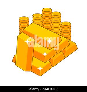 Golden and silver stamps isolated on white background. Luxury seals. Vector design elements Stock Vector