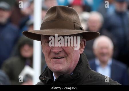 Trainer Willie Mullins after winning the Alanna Homes Champion Novice Hurdle with with Ballyburn during day four of the Punchestown Festival at Punchestown Racecourse, County Kildare. Picture date: Friday May 3, 2024. Stock Photo
