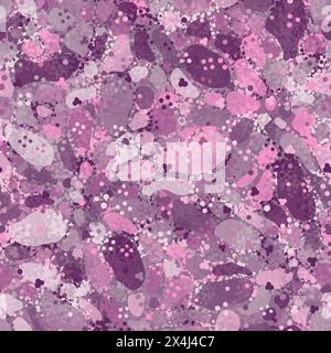 Girly violaceous camo texture military camouflage seamless pattern background Stock Vector