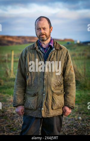 Portrait of Scottish farmer on Islay, Inner Hebrides, Scotland Stock Photo