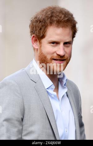 London, UK. 16 March, 2017. Prince Harry attends the Veterans' Mental Health Conference at Kings College London. Stock Photo