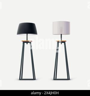 two floor lamps modern design on white Stock Vector