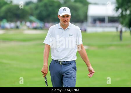 McKinney, TX, USA. 03rd May, 2024. Jordan Spieth on the 7th hole during the second round of THE CJ CUP Byron Nelson golf tournament at TPC Craig Ranch in McKinney, TX. Gray Siegel/CSM/Alamy Live News Stock Photo