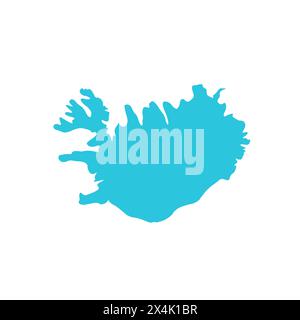 Iceland map icon. Isolated on white background. From blue icon set. Stock Vector