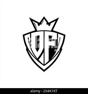 DO Bold letter logo with sharp triangle shield shape with crown inside ...