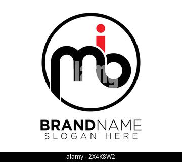 M I B logo design vector template Stock Vector
