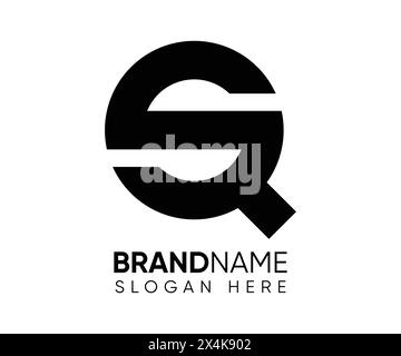 Q S logo design vector template Stock Vector
