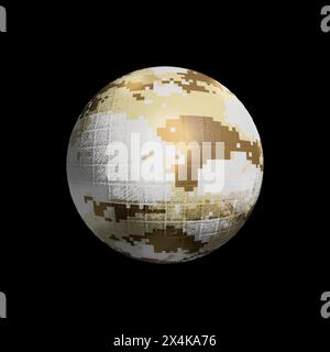 Earth globe 3d rendering isolated on black background. Stock Vector