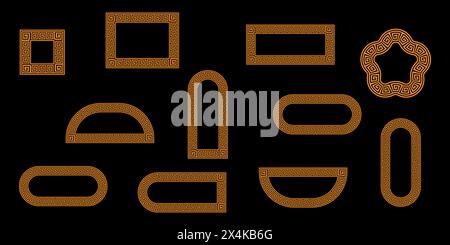 Ancient Greek circular seamless line pattern. Stock Vector