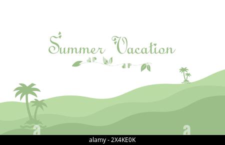 Trendy Typography Summer Vacation Text Illustration Stock Vector