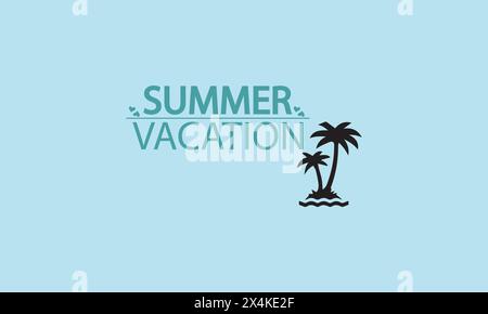 Trendy Typography Summer Vacation Text Illustration Stock Vector
