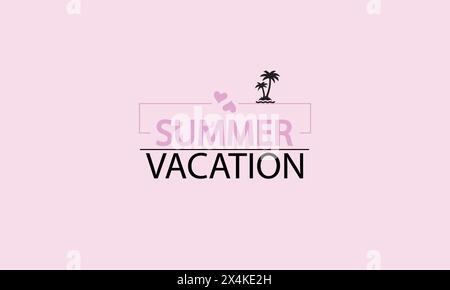 Trendy Typography Summer Vacation Text Illustration Stock Vector