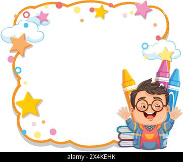 Happy boy and cloud frame Stock Vector Image & Art - Alamy