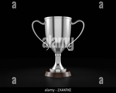 Silver trophy cup on a white background. 3d illustration. Stock Photo