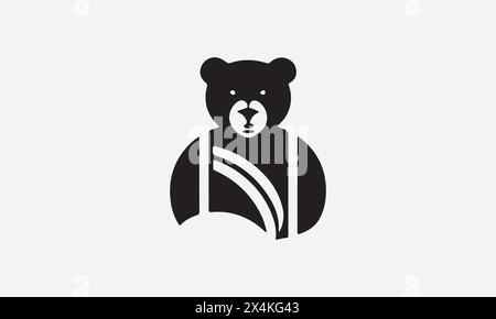 design a simple elegant Black Bear Icon  EPS 10 And JPG Stock Vector
