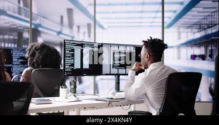 Agile Pair Programming And Extreme Coding. Business Software Stock Photo