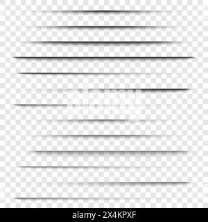 Shadows. Transparent realistic vector paper shadow effect set. Element for advertising and promo web banner. Abstract vector template for design Stock Vector