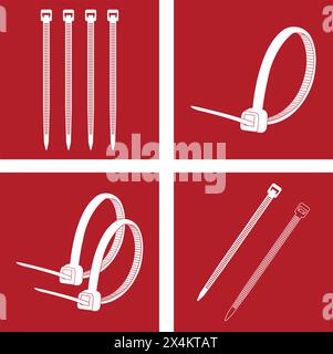 Cable ties icon vector illustration symbol design Stock Vector