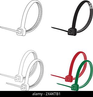 Cable ties icon vector illustration symbol design Stock Vector