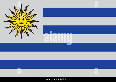 Uruguayan flag icon vector illustration symbol design Stock Vector