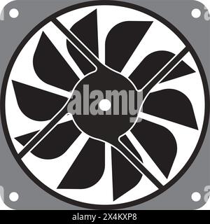 Exhaust Fan Air Cooling CPU Fan Icon,vector illustration simple design Stock Vector